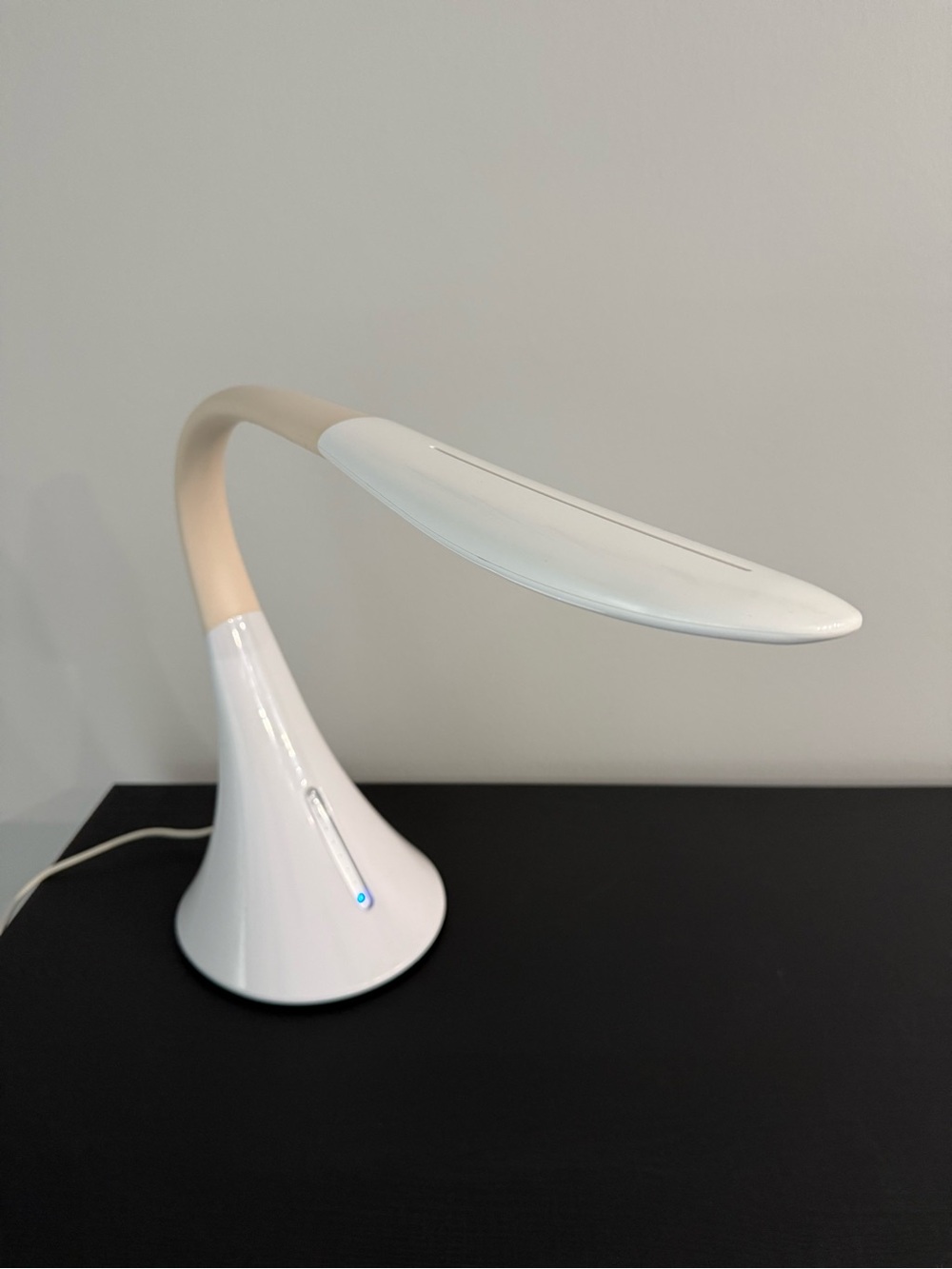 White and Beige LED Desk Lamp - Modern Home Accent